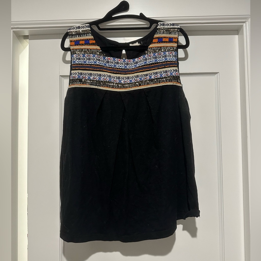 Black beaded top from Anthropologie